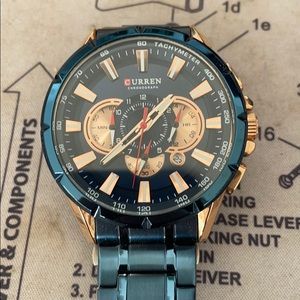 Men’s watch - blue and rose gold